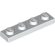 Lego destička 1x4, bílá (371051, 371001)